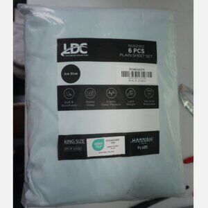 Lux Decor Collection Microfiber Bed Sheet Set, 6 piece, King, Ice Blue